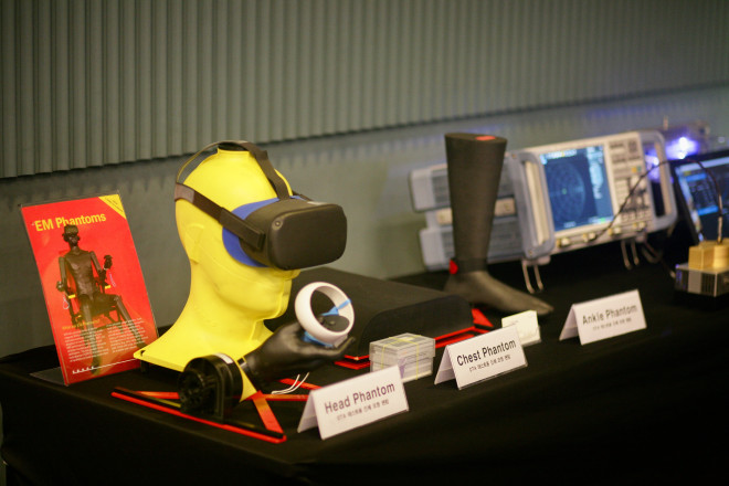 Image showing an exhibit table with Z43 products where attendees had the opportunity to enjoy during breaks